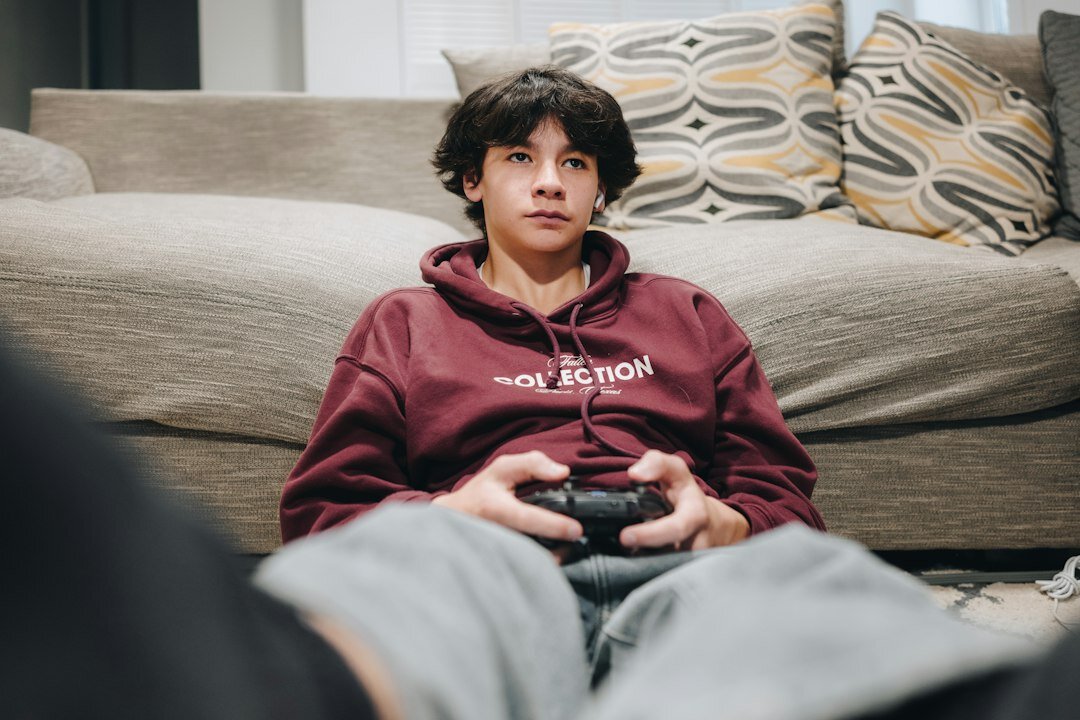 teenager watching tv