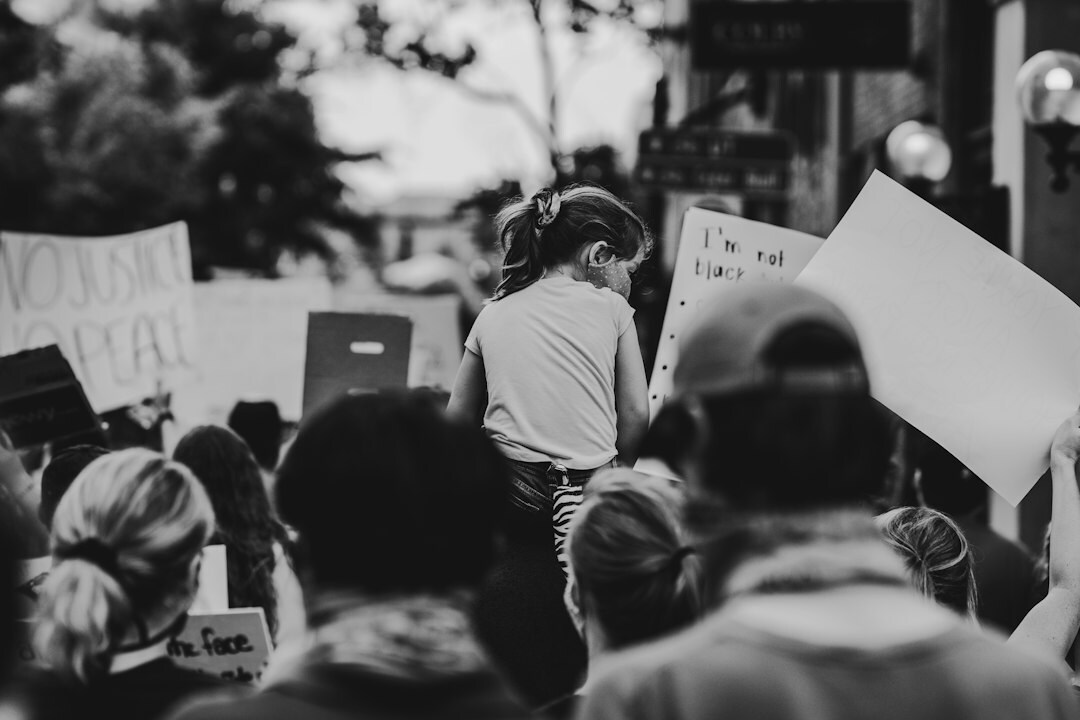 protest march with signs