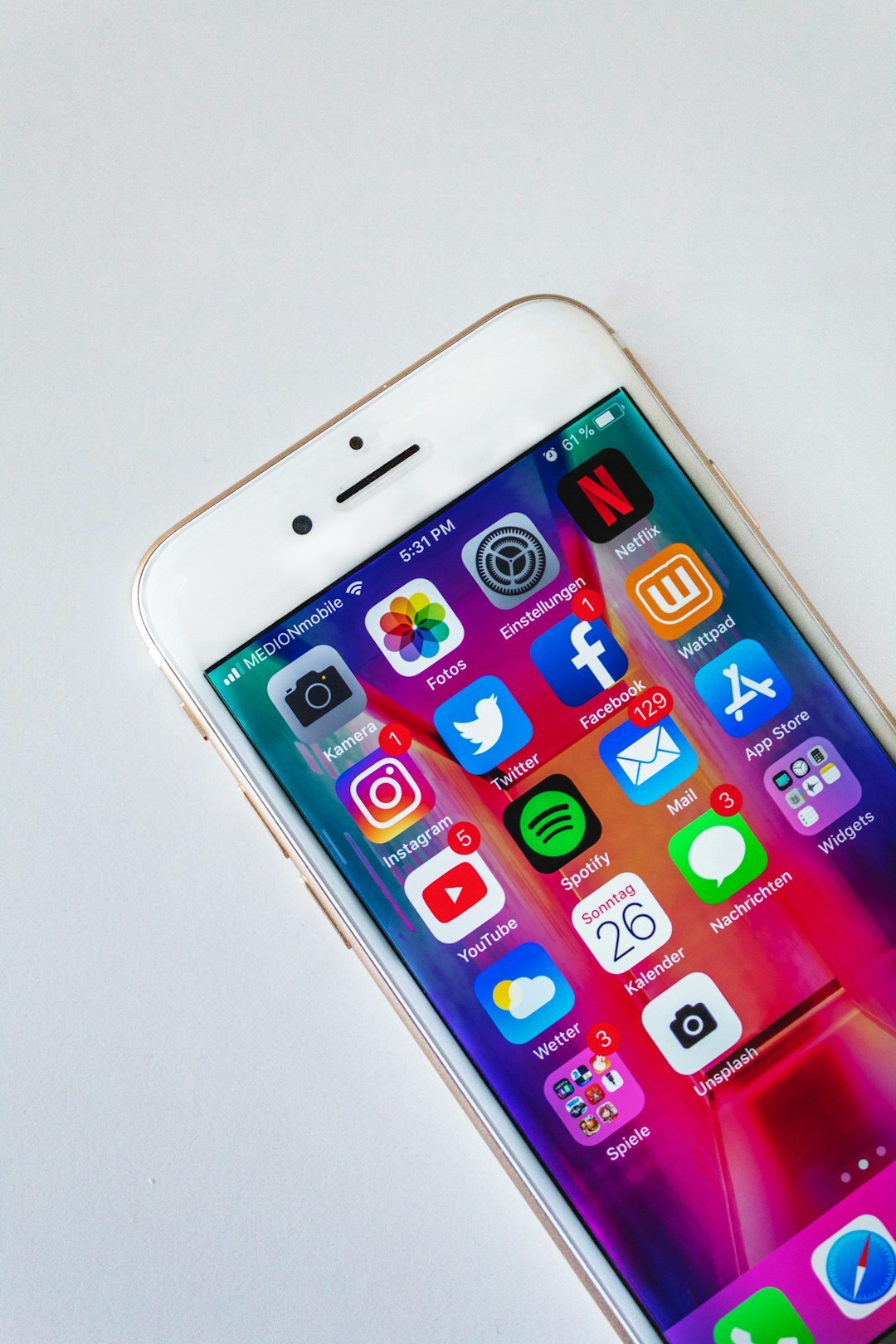 smartphone showing social media feed